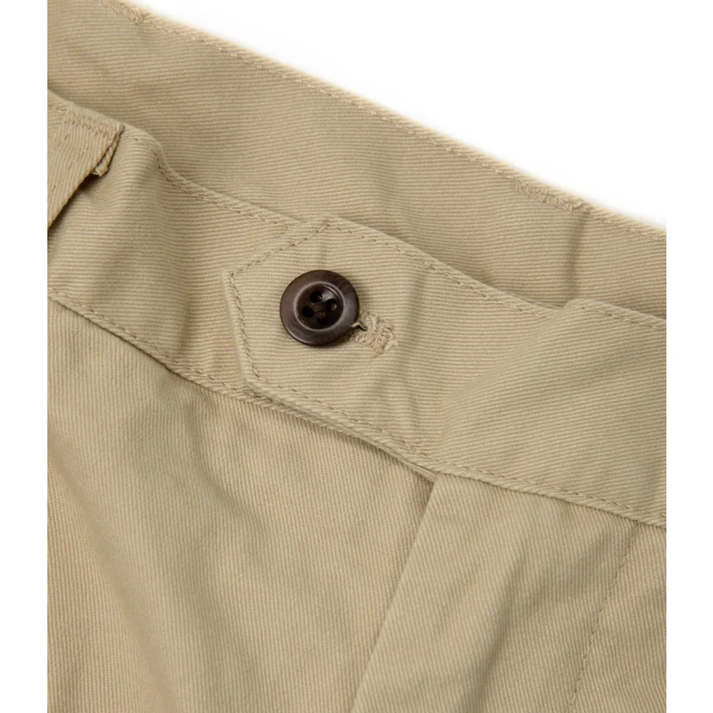 Old Money Style 1930s IVY Style Double Pleated Chino Academia Trousers 32 Khaki